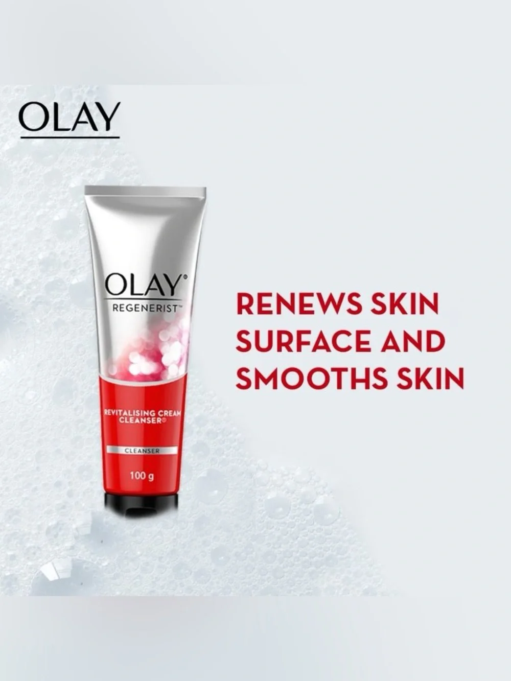 TWO (2) OLAY Regenerist Revitalising Cream Cleanser - Red and Silver Tubes 100g